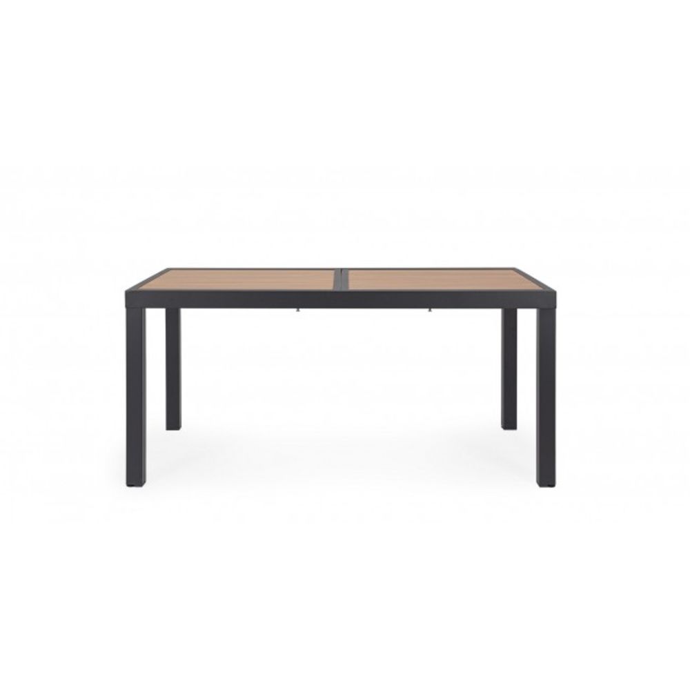 tavolo allungabile hilija effetto legno e struttura in alluminio antracite 160×90 cm – 240×90 cm, ideale per barbecue,...