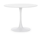tavolo bloom bianco tondo 100×75 cm, tavolo elegante adatto a sala da pranzo o cucina