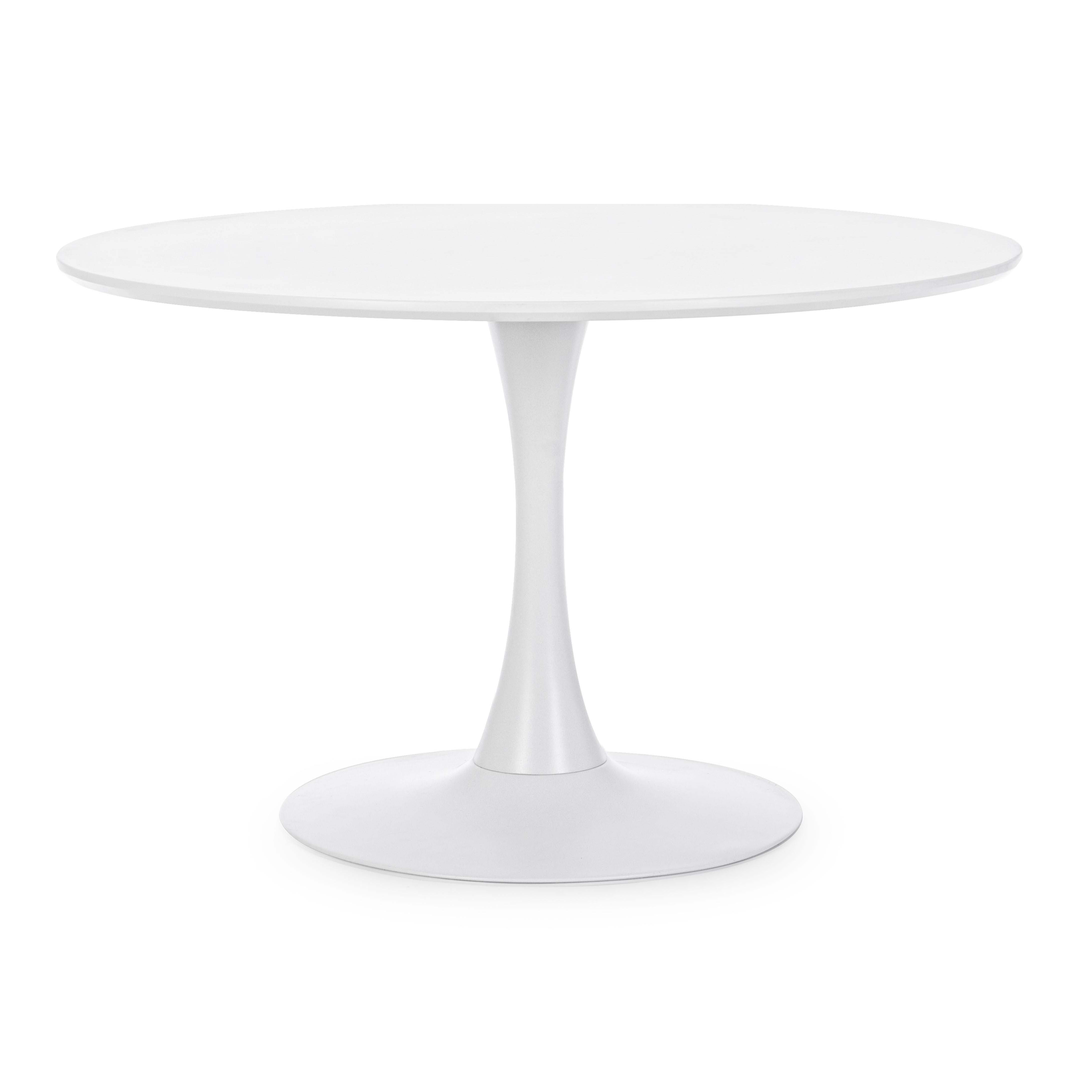 tavolo bloom bianco tondo 120×75 cm, tavolo elegante adatto a sala da pranzo o cucina