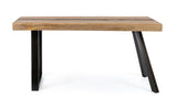 Tavolo MANCHESTER in legno di mango e gambe in acciaio nero, 160×90 cm