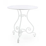 tavolo etienne in acciaio bianco ø70 cm, tavolo da giardino perfetto per pranzi all’aperto