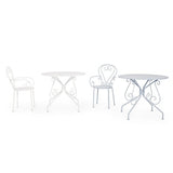 tavolo etienne in acciaio bianco ø90 cm, design resistente e dal look naturale