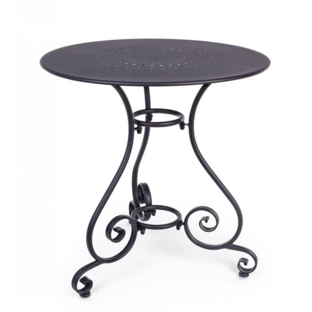 tavolo etienne in acciaio antracite ø70 cm, tavolo da giardino perfetto per pranzi all’aperto