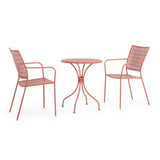 tavolo lizette in acciaio rosso chiaro ø60 cm, dettaglio dei materiali trattati per uso esterno