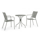 tavolo lizette in acciaio verde ø60 cm, dettaglio dei materiali trattati per uso esterno