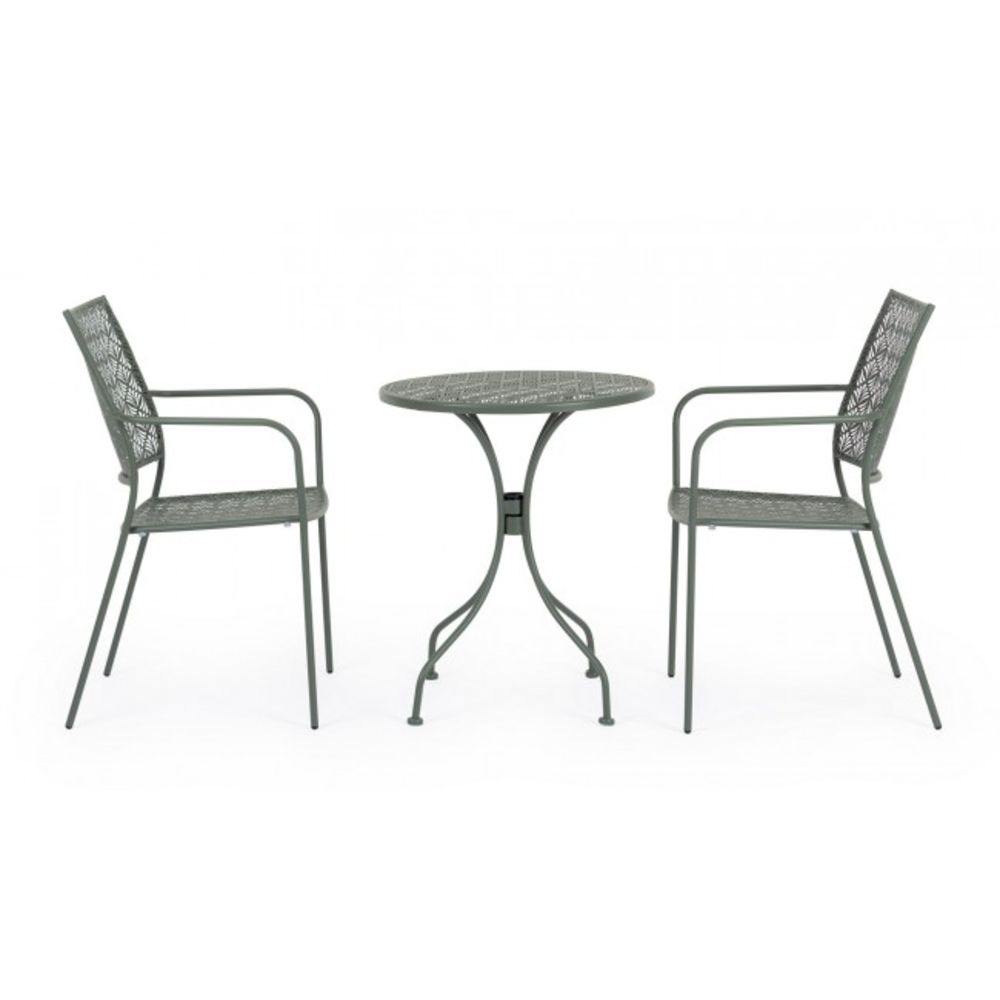 tavolo lizette in acciaio verde ø60 cm, ideale per barbecue, aperitivi o relax estivo