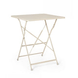 tavolo yasmin quadrato in acciaio beige 60 x 60 cm, pieghevole, tavolo da giardino perfetto per pranzi all’aperto