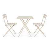 tavolo yasmin quadrato in acciaio beige 60 x 60 cm, pieghevole, ideale per barbecue, aperitivi o relax estivo