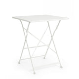 tavolo yasmin quadrato in acciaio bianco 60 x 60 cm, pieghevole, tavolo da giardino perfetto per pranzi all’aperto
