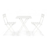 tavolo yasmin quadrato in acciaio bianco 60 x 60 cm, pieghevole, ideale per barbecue, aperitivi o relax estivo