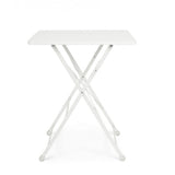 tavolo yasmin quadrato in acciaio bianco 60 x 60 cm, pieghevole, design resistente e dal look naturale
