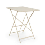 tavolo yasmin rettangolare in acciaio beige 50 x 70 cm, pieghevole, tavolo da giardino perfetto per pranzi all’aperto