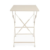 tavolo yasmin rettangolare in acciaio beige 50 x 70 cm, pieghevole, dettaglio dei materiali trattati per uso esterno