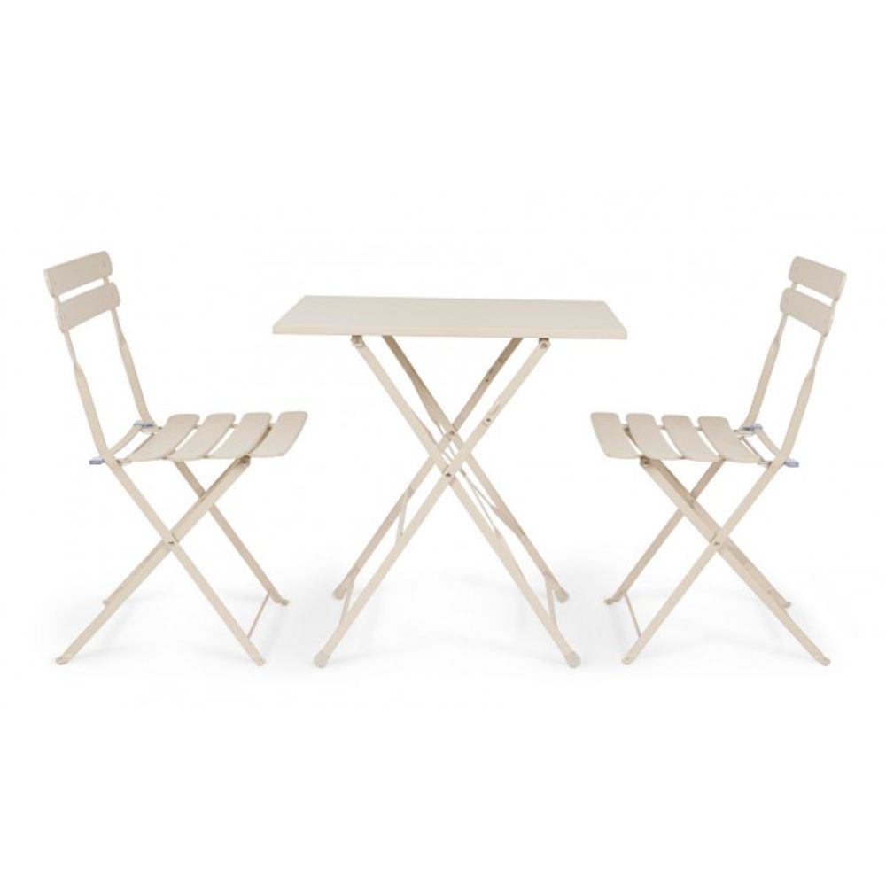 tavolo yasmin rettangolare in acciaio beige 50 x 70 cm, pieghevole, ideale per barbecue, aperitivi o relax estivo