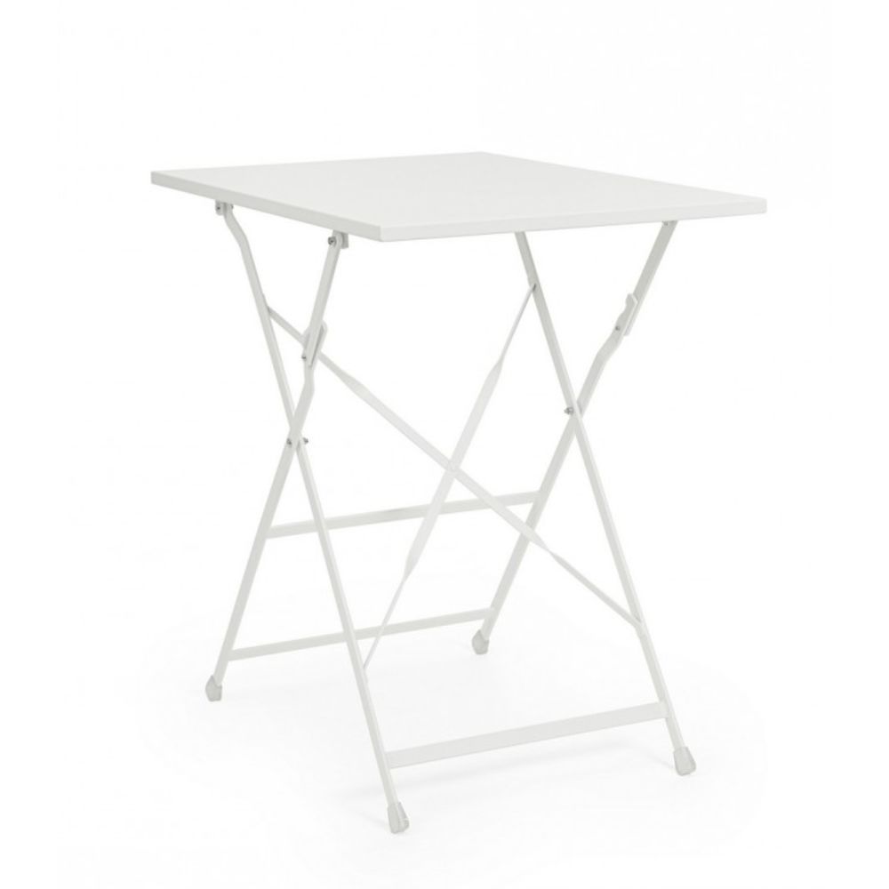 tavolo yasmin rettangolare in acciaio bianco 50 x 70 cm, pieghevole, tavolo da giardino perfetto per pranzi all’aperto