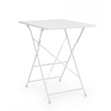 tavolo yasmin rettangolare in acciaio bianco 50 x 70 cm, pieghevole, tavolo da giardino perfetto per pranzi all’aperto