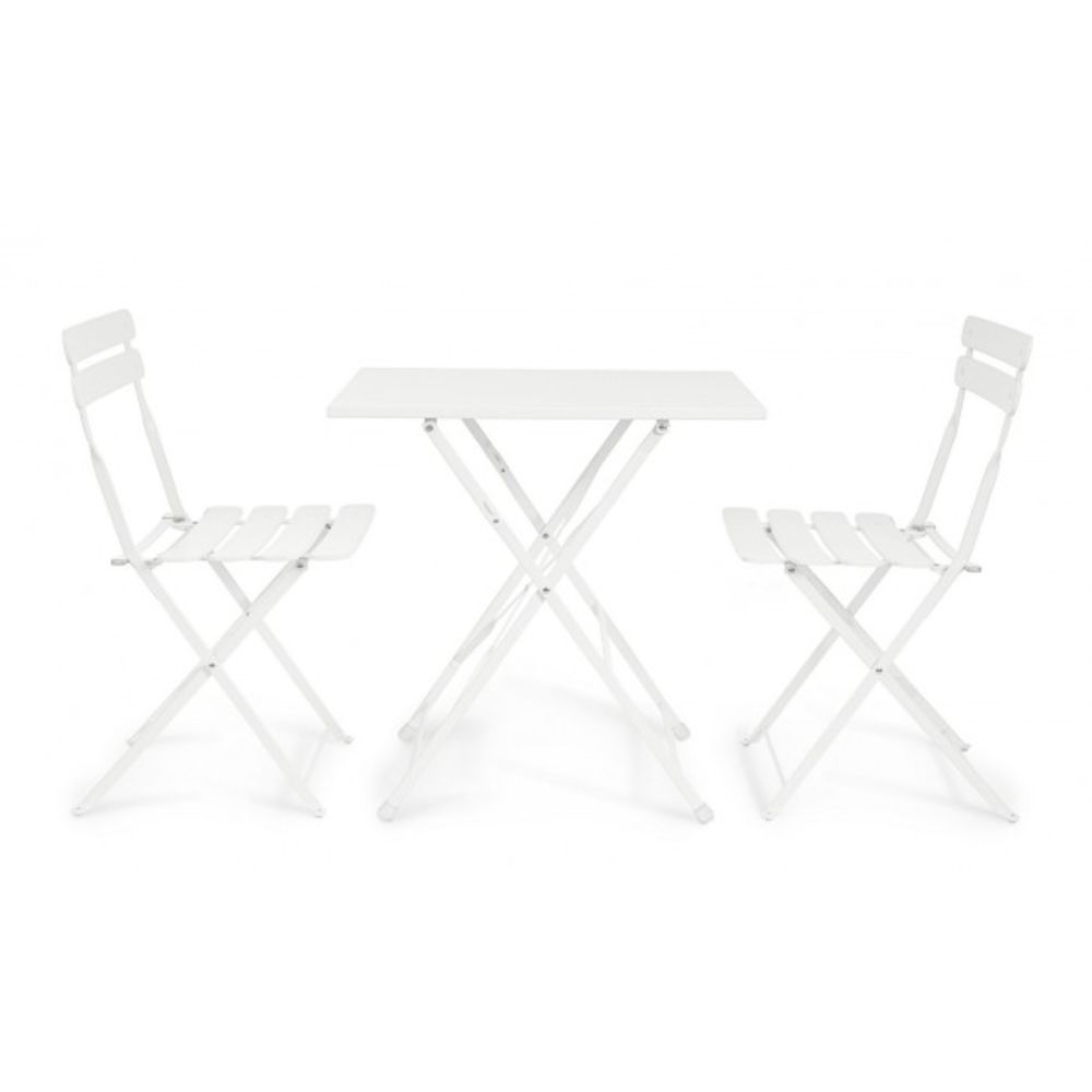 tavolo yasmin rettangolare in acciaio bianco 50 x 70 cm, pieghevole, ideale per barbecue, aperitivi o relax estivo