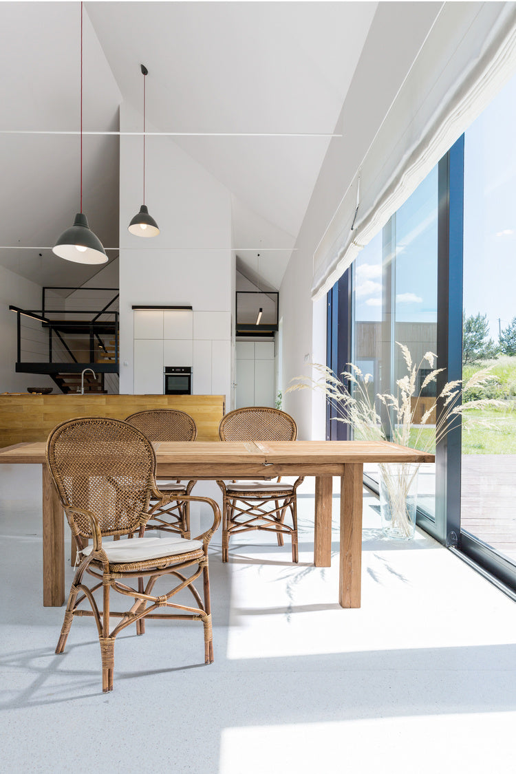 tavolo allungabile bounty in legno teak riciclato 160×95 – 220×95 cm, complemento d’arredo immancabile per spazi verdi