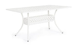 tavolo rettangolare ivrea in alluminio bianco 160×90 cm, tavolo da giardino perfetto per pranzi all’aperto