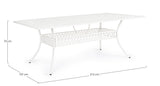 tavolo rettangolare ivrea in alluminio bianco 213×107 cm, ideale per barbecue, aperitivi o relax estivo