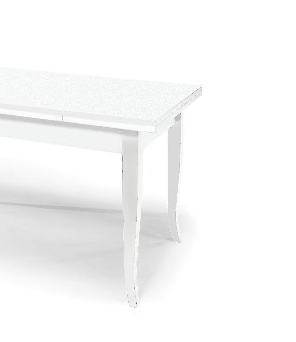tavolo santa croce in legno bianco allungabile 160×85 cm – 240×85 cm, dettaglio della struttura in legno o metallo