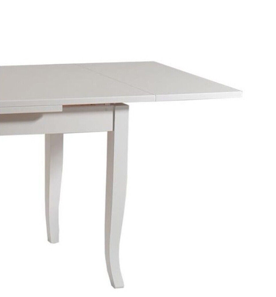 tavolo santa croce in legno bianco allungabile 160×85 cm – 240×85 cm, design moderno per ambienti contemporanei