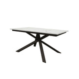 tavolo volpaia in legno, finitura marmo bianco statuario e metallo verniciato antracite, allungabile 120×80 cm – 170×80 cm,...