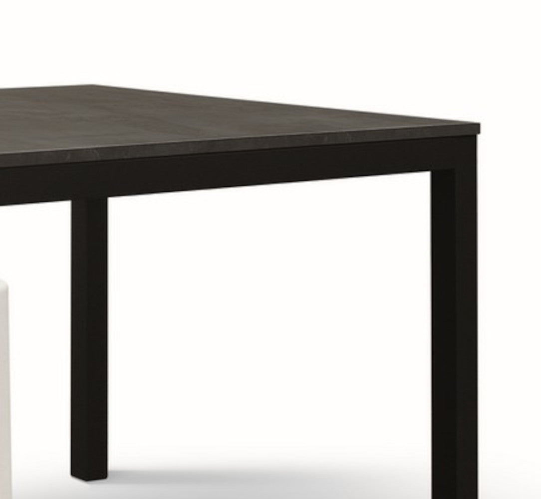 tavolo tropea in legno, finitura acciaio ossidato e metallo verniciato antracite, allungabile 110×70 cm – 160×70 cm,...