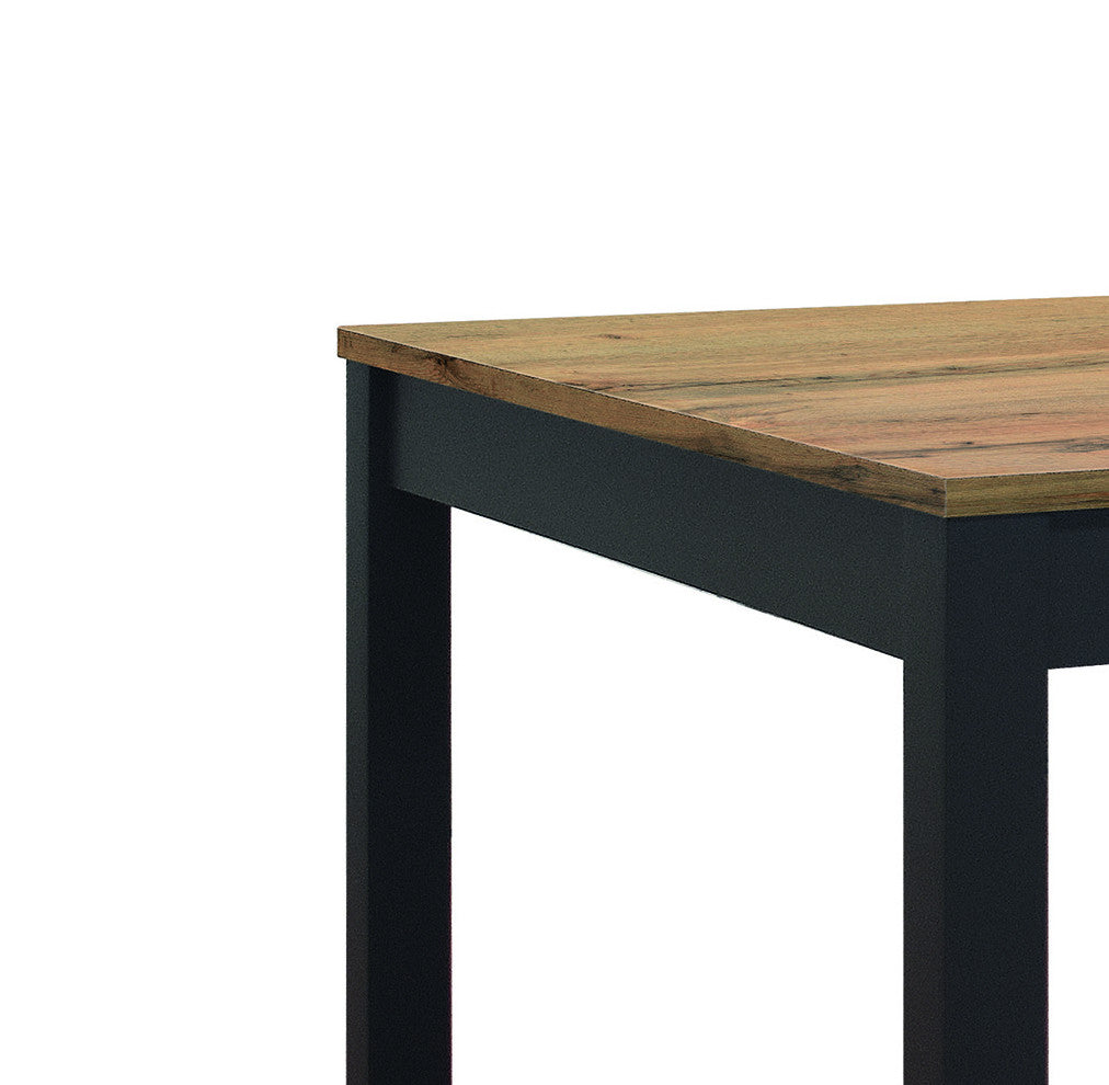 tavolo tropea in legno, finitura rovere rustico e metallo verniciato antracite, allungabile 110×70 cm – 160×70 cm, dettaglio...
