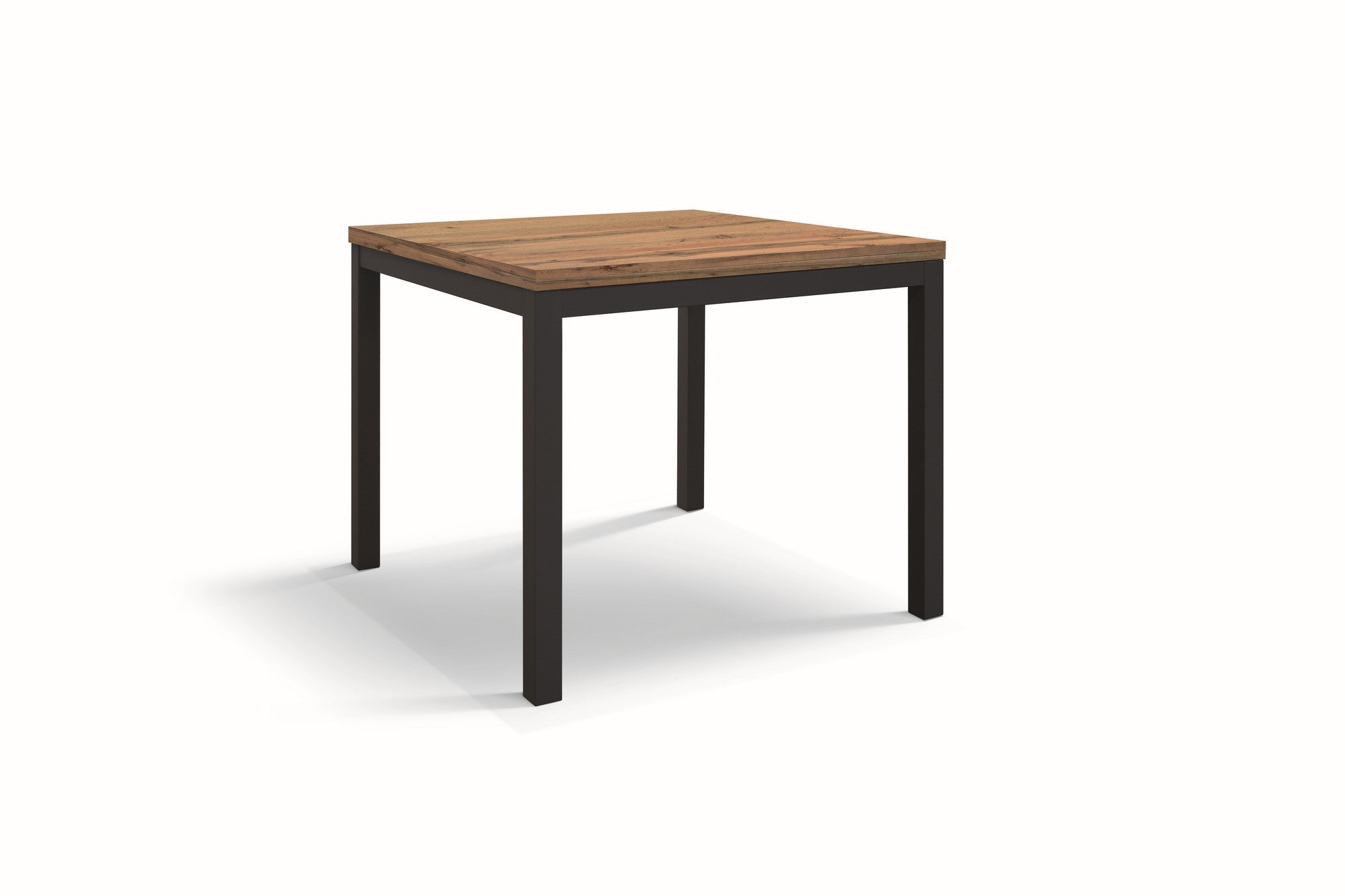 tavolo tropea in legno, finitura rovere rustico e metallo verniciato antracite, allungabile 90×90 cm – 180×90 cm, tavolo...