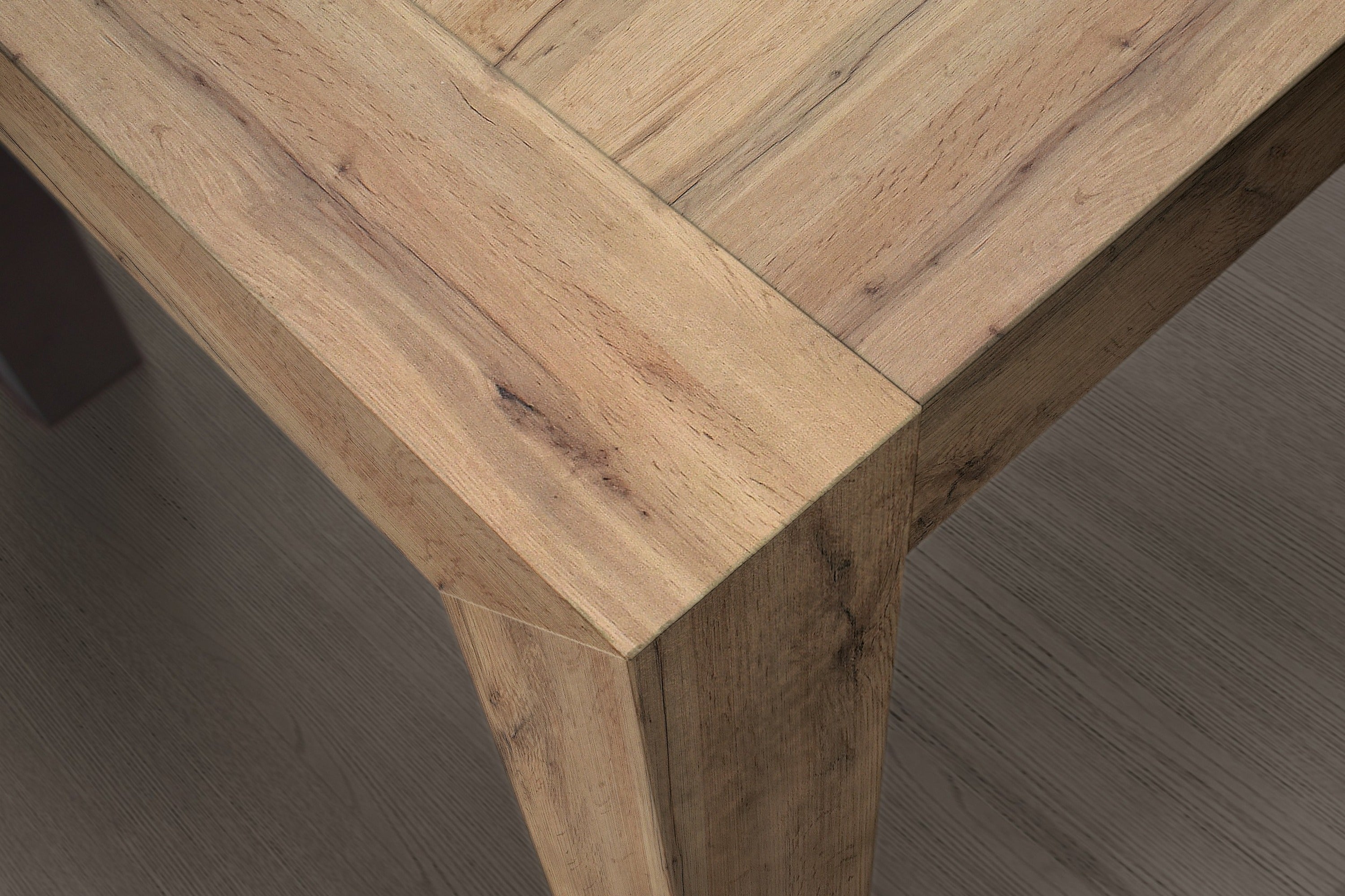 tavolo marzamemi in legno, finitura rovere rustico, allungabile 160×90 cm – 240×90 cm, design moderno per ambienti...