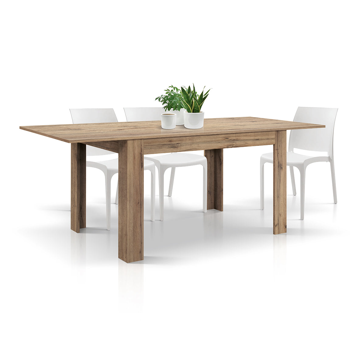 tavolo lipari finitura rovere allungabile 140×90 cm – 220×90 cm, dettaglio della struttura in legno o metallo