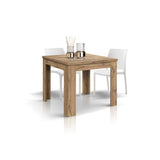 tavolo lipari finitura rovere allungabile a libro 90×90 cm – 180×90 cm, tavolo elegante adatto a sala da pranzo o cucina