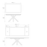 tavolo beverly hills in vetroceramica effetto marmo statuario e metallo verniciato antracite, allungabile 160×90 cm – 240×90...
