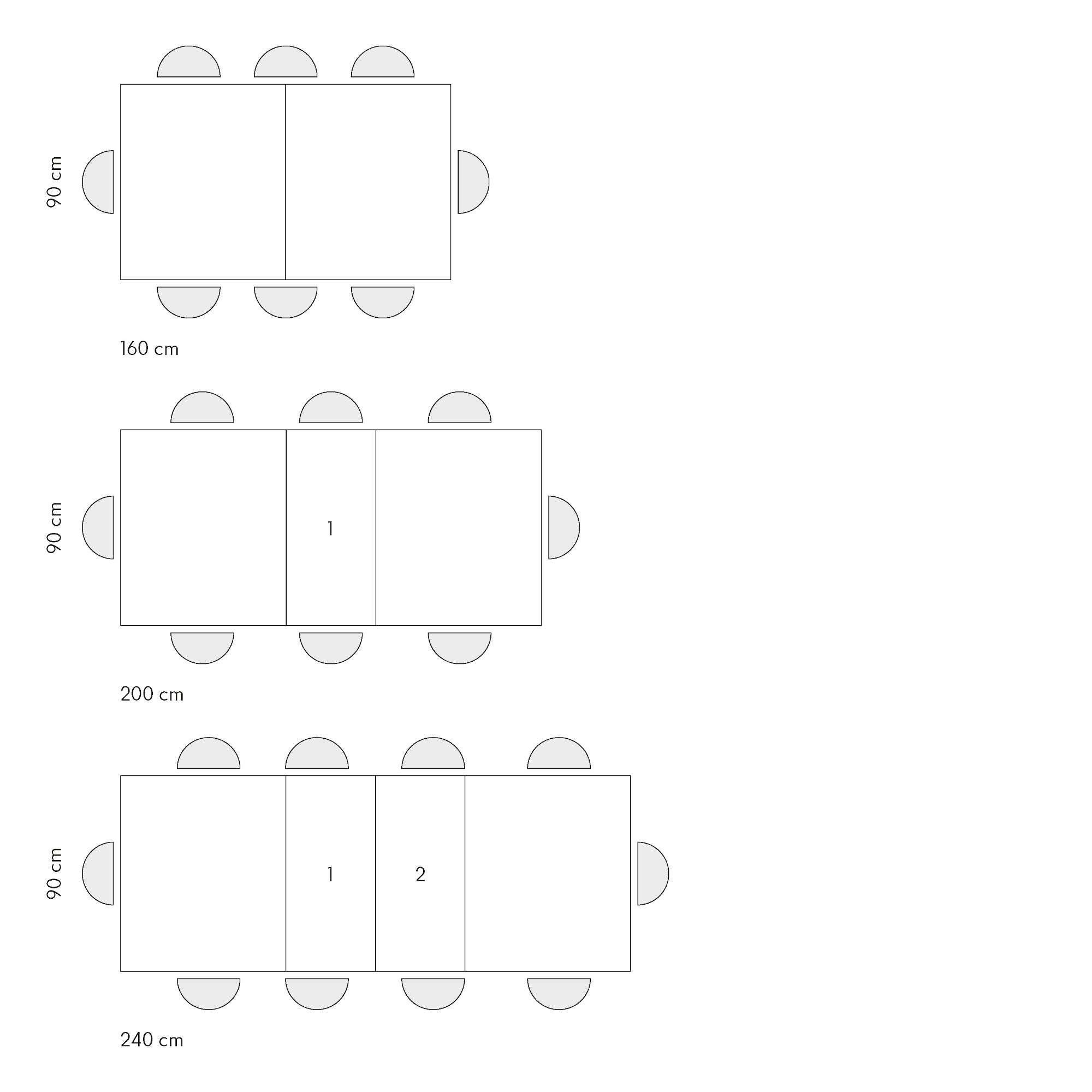 tavolo forte dei marmi grigio cemento allungabile con base antracite 160×90 cm – 240×90 cm, superficie resistente e facile...
