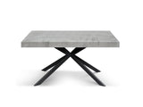 tavolo camaiore in legno, finitura grigio cemento e base a x in metallo antracite, allungabile 160×90 cm – 240×90 cm, tavolo...