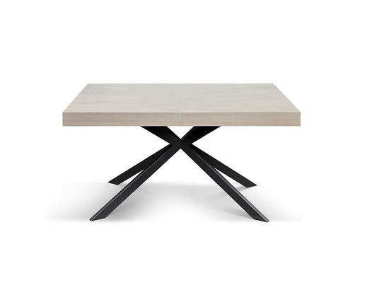 tavolo camaiore in legno, finitura olmo perla e base a x in metallo antracite, allungabile 160×90 cm – 240×90 cm, tavolo...
