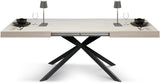 tavolo camaiore in legno, finitura olmo perla e base a x in metallo antracite, allungabile 160×90 cm – 240×90 cm, dettaglio...