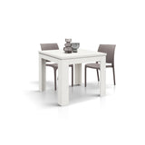tavolo lipari finitura bianco frassinato allungabile a libro 90×90 cm – 180×90 cm, tavolo elegante adatto a sala da pranzo o...