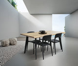 Tavolo ALICUDI con piano in legno finitura rovere rustico e gambe in metallo nero 160x90cm