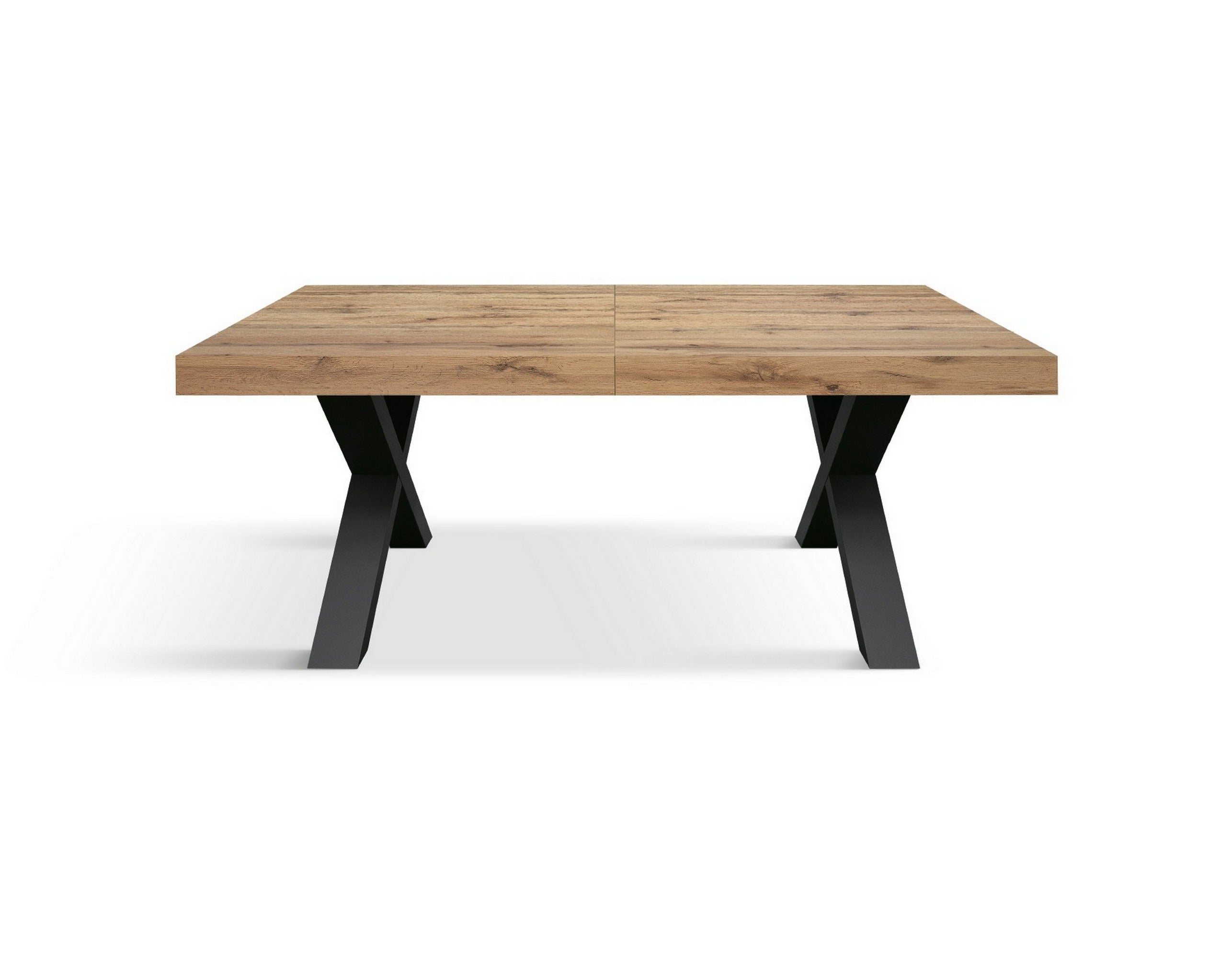 tavolo allungabile amalfi in legno effetto rovere rustico e gambe a x antracite, allungabile 160×90 cm – 240×90 cm, vista...