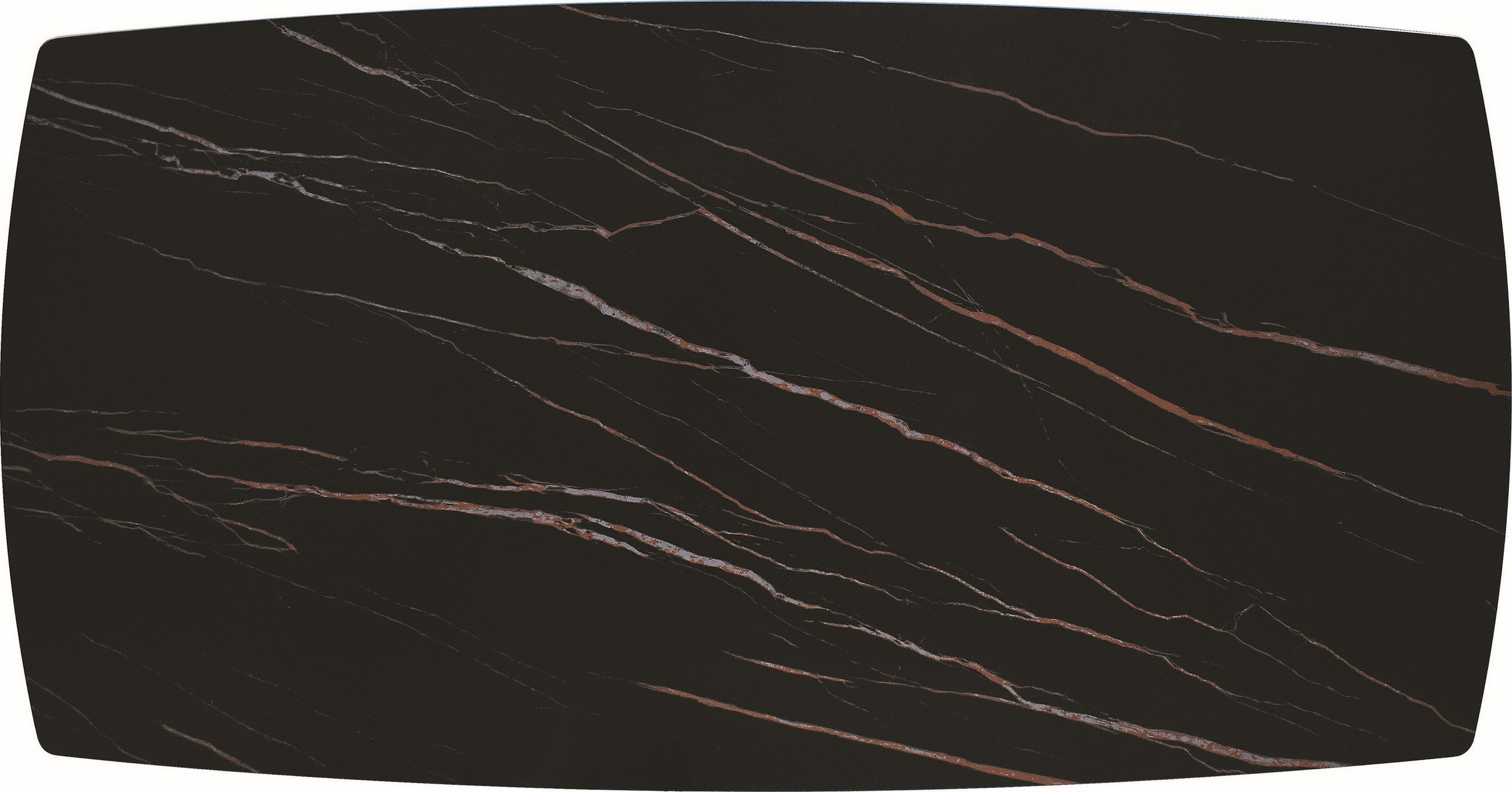 tavolo figari in vetroceramica matt golden nero con gambe a x in metallo bronzo, allungabile 160×90 cm – 240×90 cm, design...