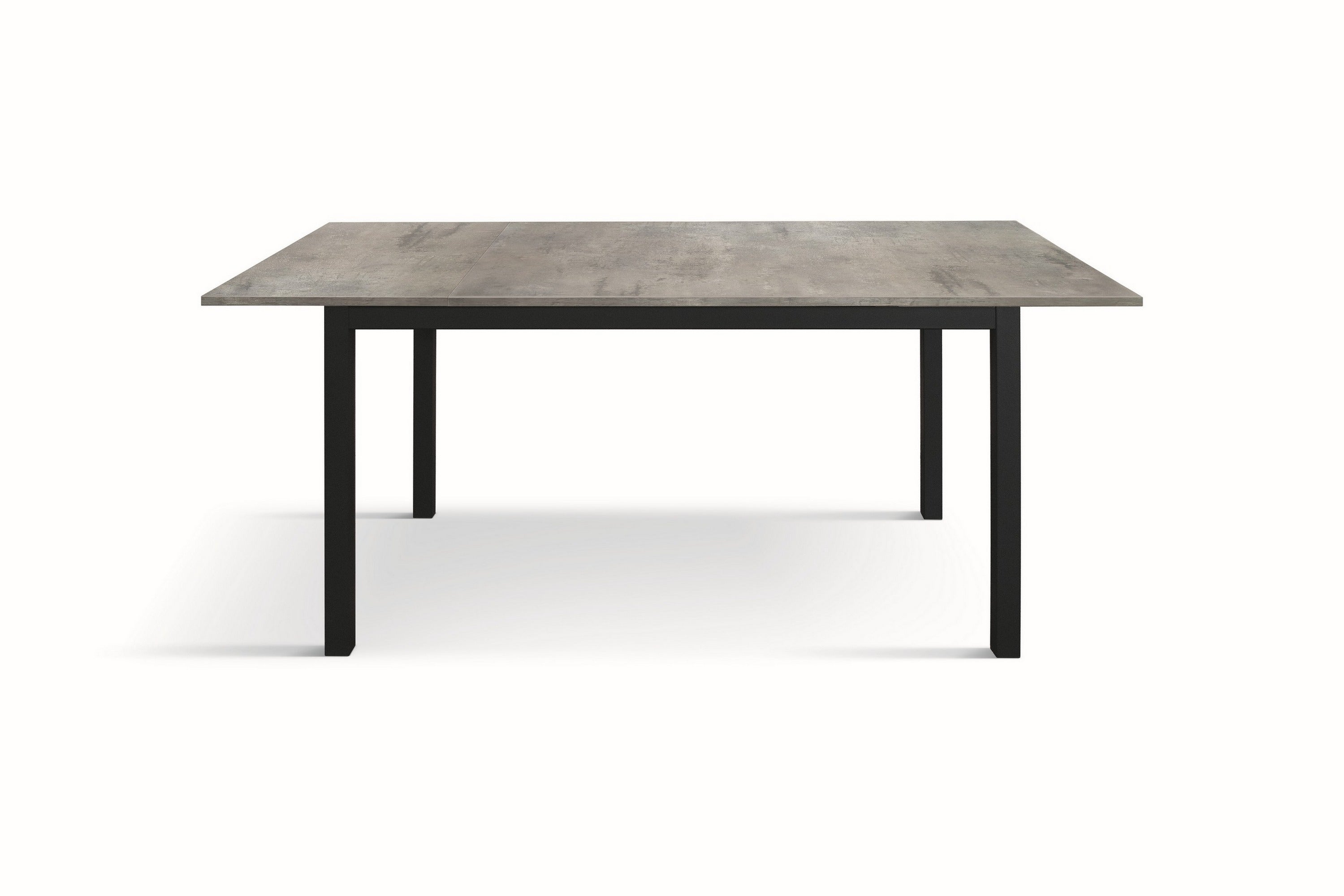 tavolo tropea in legno, finitura grigio cemento e base in metallo verniciato antracite, allungabile 160×90 cm – 210×90 cm,...