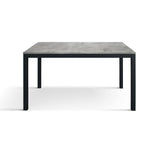 tavolo tropea in legno, finitura grigio cemento e base in metallo verniciato antracite, allungabile 120×80 cm – 170×80 cm,...