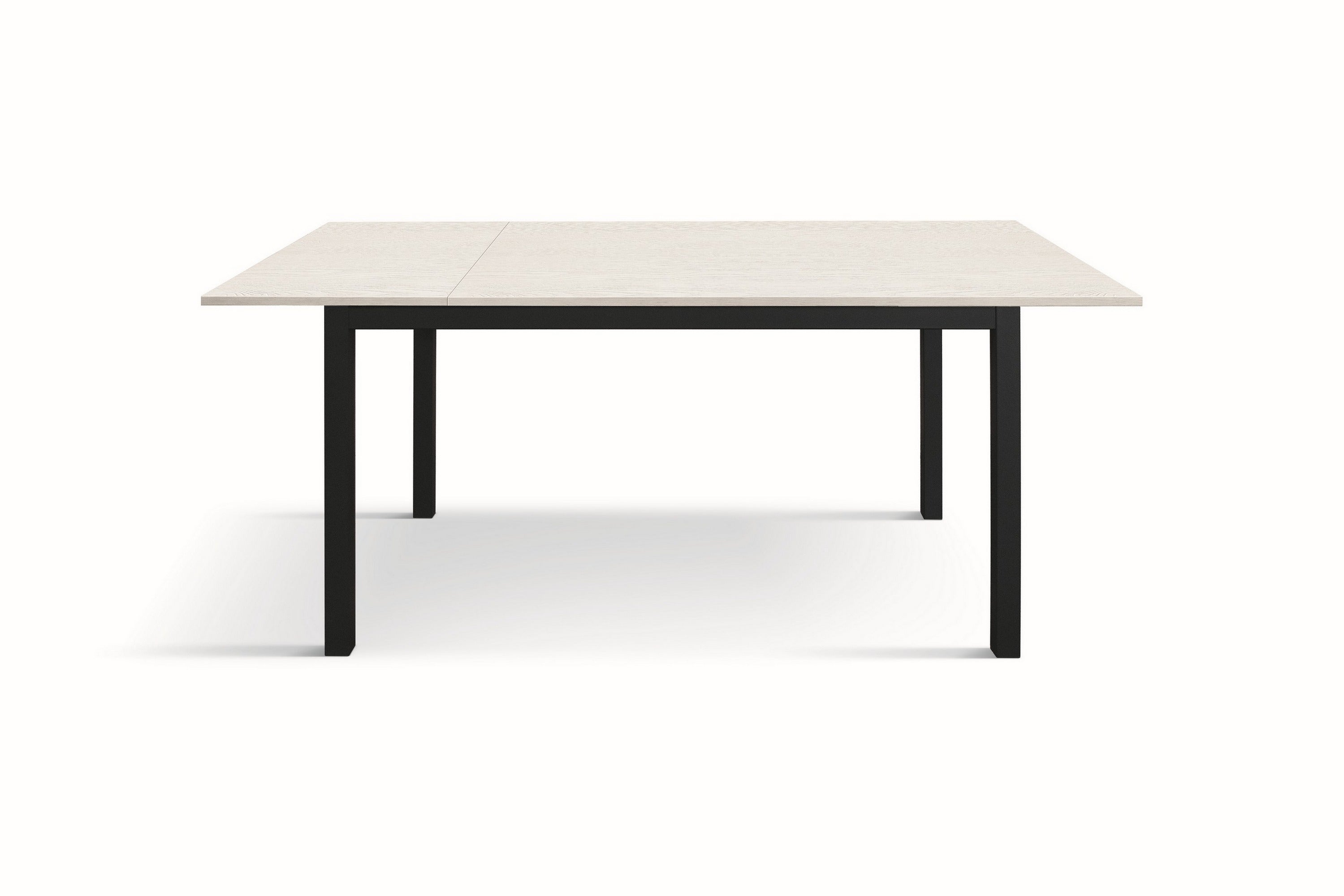 tavolo tropea in legno, finitura bianco frassinato e base in metallo verniciato antracite, allungabile 160×90 cm – 210×90...