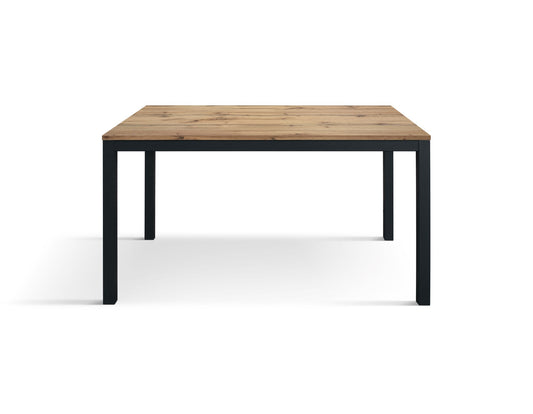 tavolo ravenna in legno finitura rovere rustico e struttura in metallo grigio antracite 110×68 cm, tavolo elegante adatto a...