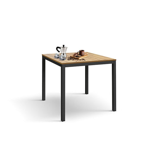 tavolo ravenna in legno finitura rovere rustico e struttura in metallo grigio antracite 80×80 cm, tavolo elegante adatto a...