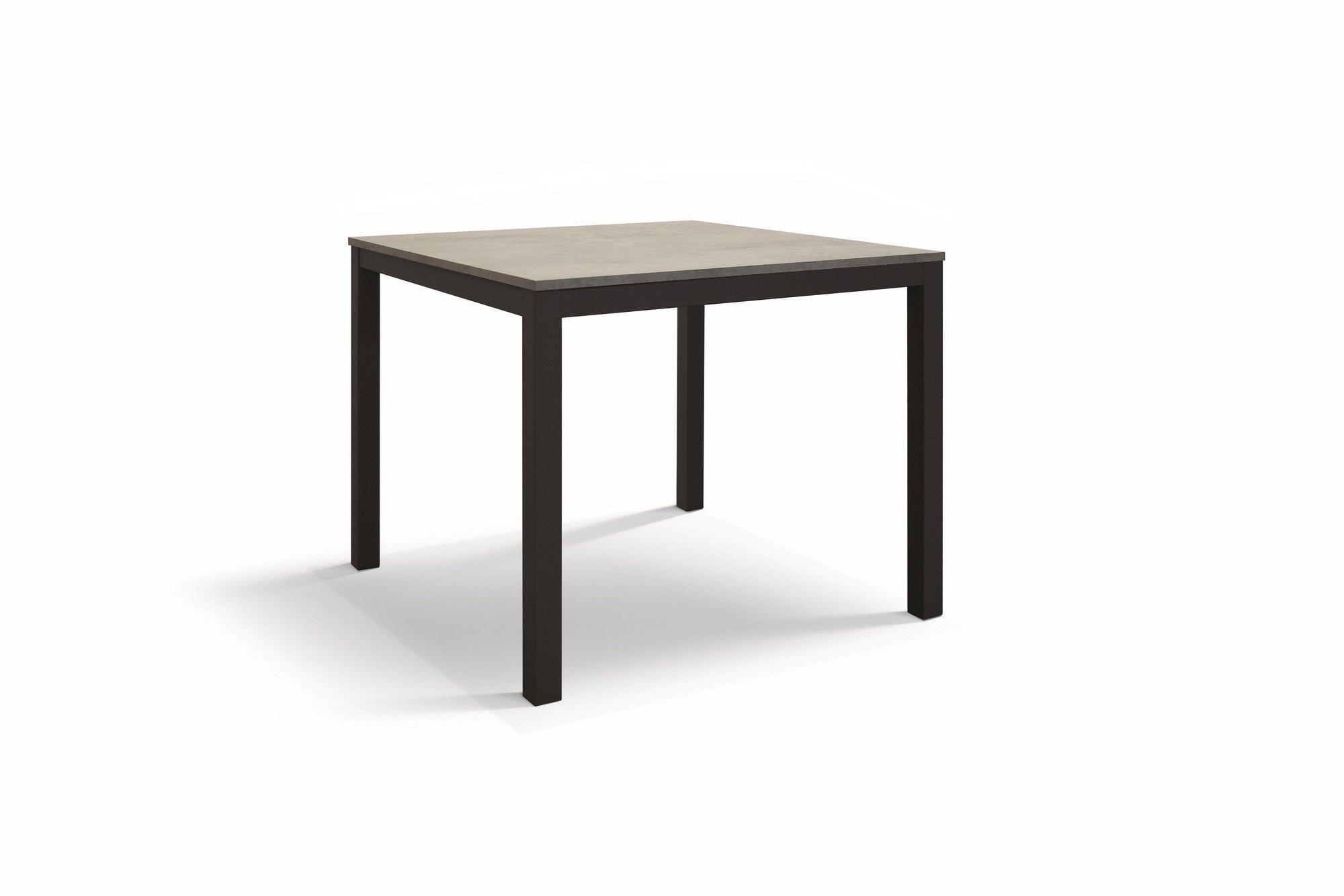 tavolo ravenna in legno finitura grigio cemento e struttura in metallo grigio antracite 80×80 cm, tavolo elegante adatto a...