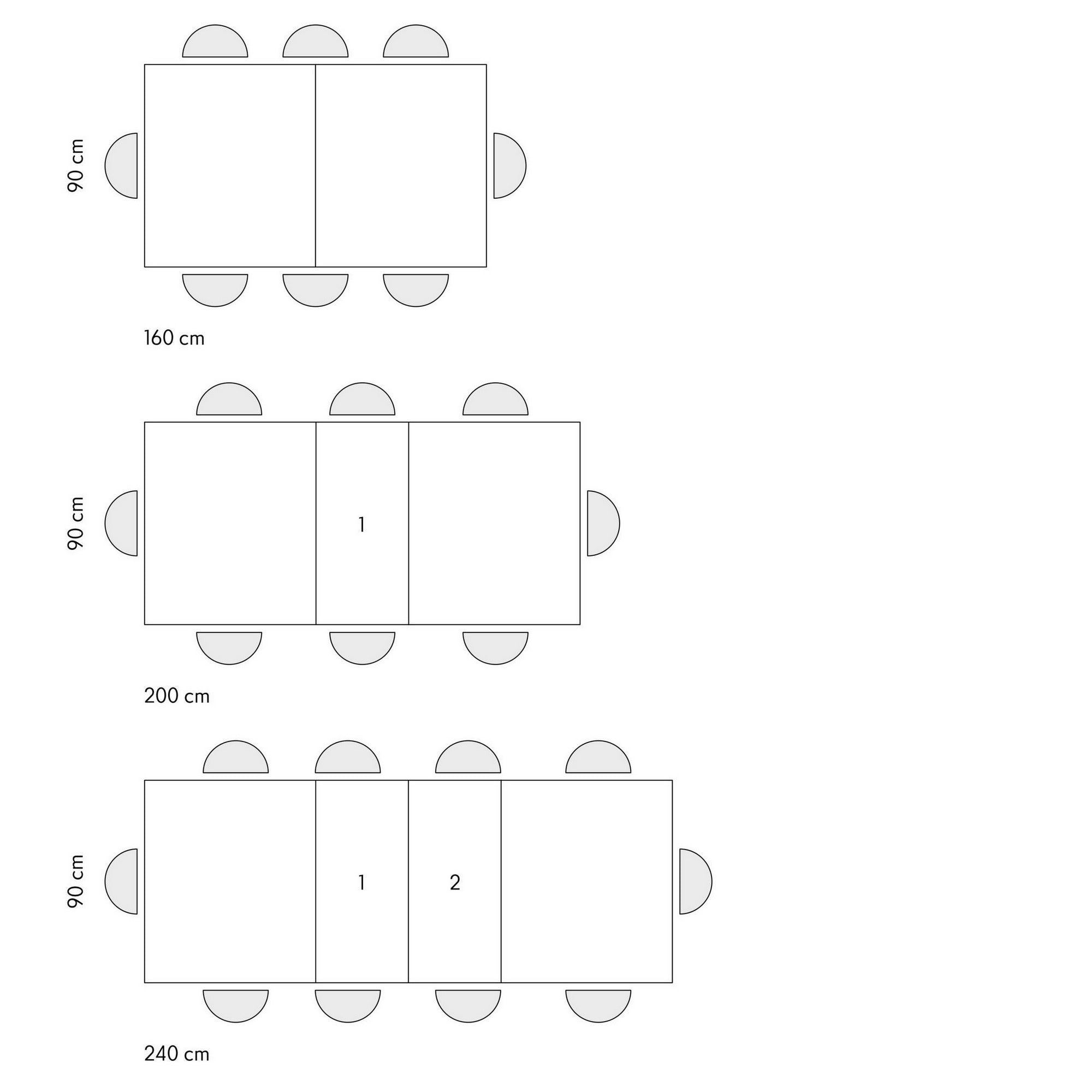 tavolo allungabile amalfi in legno effetto olmo perla e gambe a x antracite, allungabile 160×90 cm – 240×90 cm, tavolo...