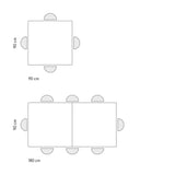 tavolo positano in legno effetto rovere e gambe antracite, allungabile a libro 90×90 cm – 180×90 cm, superficie resistente e...
